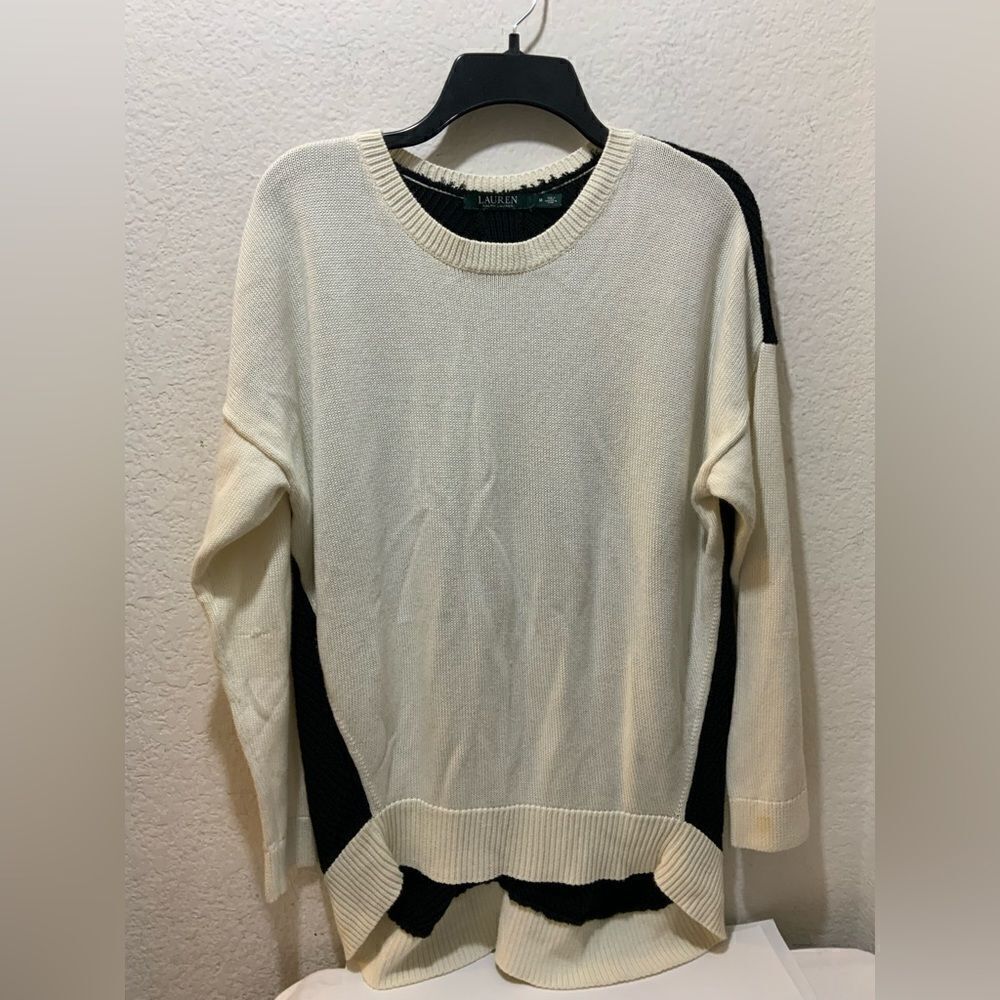 Lauren Ralph Lauren Relaxed Fit Long Sleeve Color Block Tunic Sweater